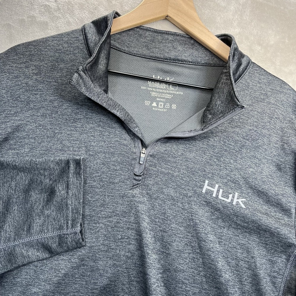 Huk Coldfront 1/4 Zip Pullover Shirt Men's L Performance Fishing Hiking